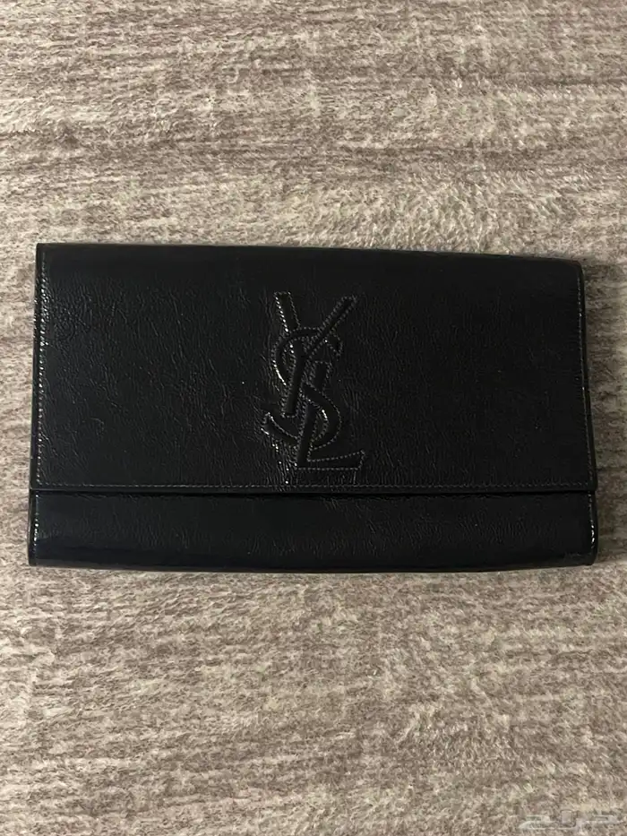 شنطة كلاتش جلد اسود من YSL اصلية 1