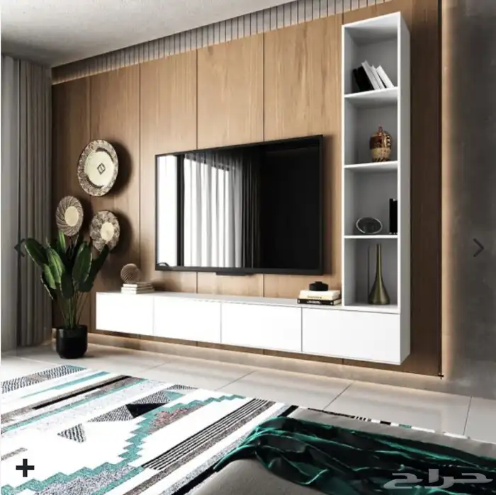 رف شاشة طائر مع دروج ورفوف 2