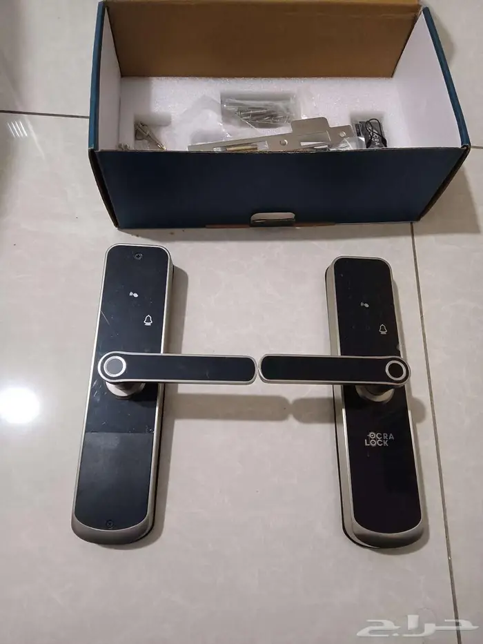 قفل باب ذكي بالبصمة جهاتين مزدوج من خارج و داخل بصمة رقم سري 0