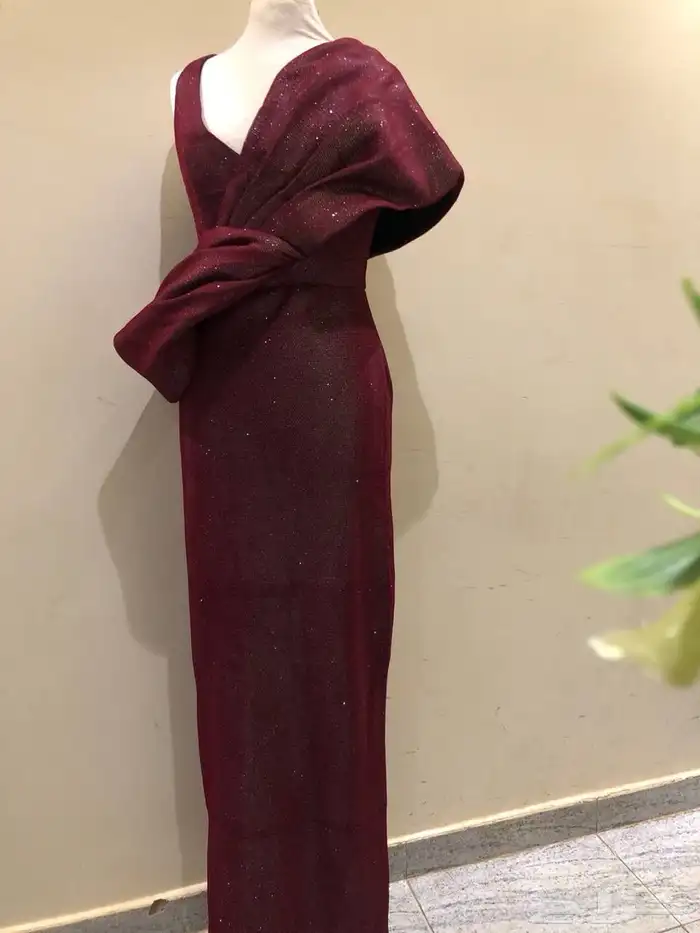فستان مناسبات او ملكة عنابي 3