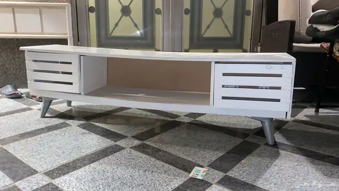 طاوله تلفزيون ممتازه بيضا خشب 0