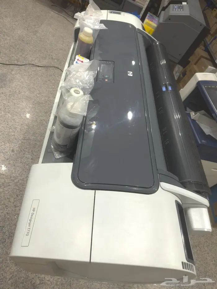 طابعة خرائط مخططات بلوتر اتش بي نظيف جدا  مع احبار توفيرية 0