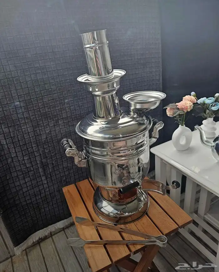 سماور حطب تركي جديد سعة اربعة لتر 1