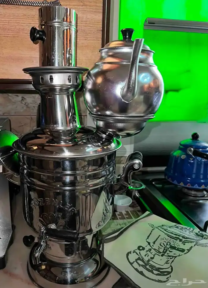 سماور حطب تركي جديد سعة اربعة لتر 2