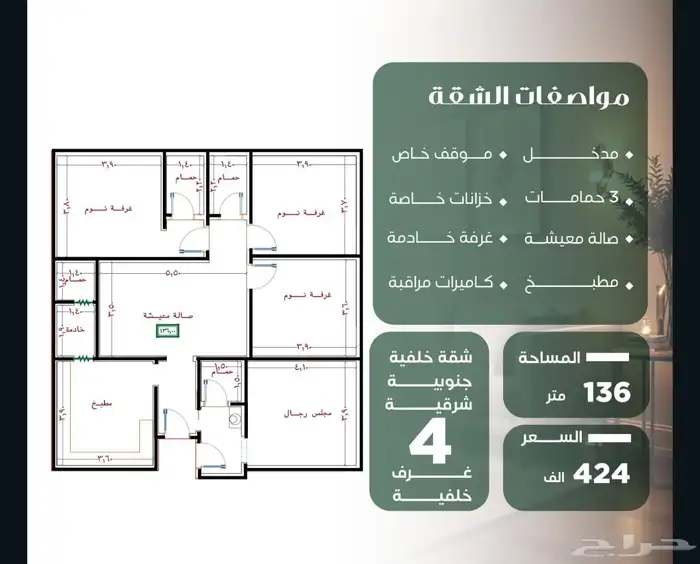 شقه 3 غرف تمليك حي الصفاء قدام حديقه خلف شارع الشربتلي 4