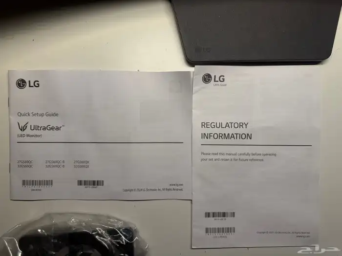 شاشة 2k LG 180hzقيمنق بموصفات عاليه مع اكسسوارات 7