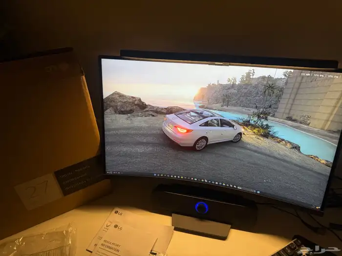 شاشة 2k LG 180hzقيمنق بموصفات عاليه مع اكسسوارات 2