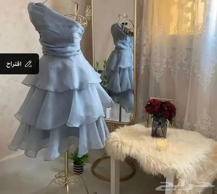 فستان كشخه المتوفر لون بيج للمناسبات والافراح والتخرج  . 0