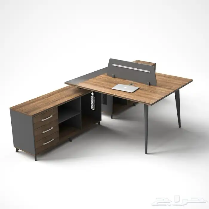 مكتب اخضر و جملي بيج جلد طقم فخم مكتب موظفين طاولة اجتماع 5