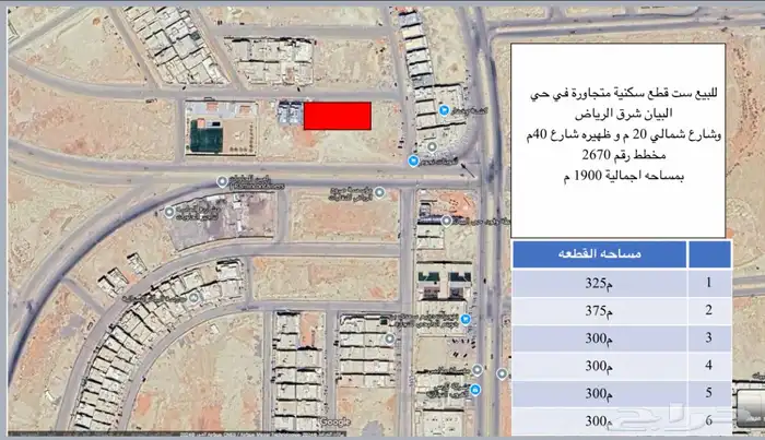 للبيع ارض مساحتها 300 م حي البيان 0