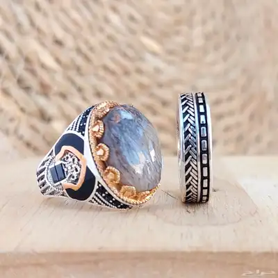 خواتم عقيق يمني رجالي مع دبل 2