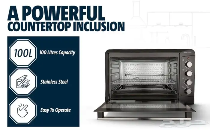 فرن همر برو 100 لتر رصاصي مطفي 2800 واط 3