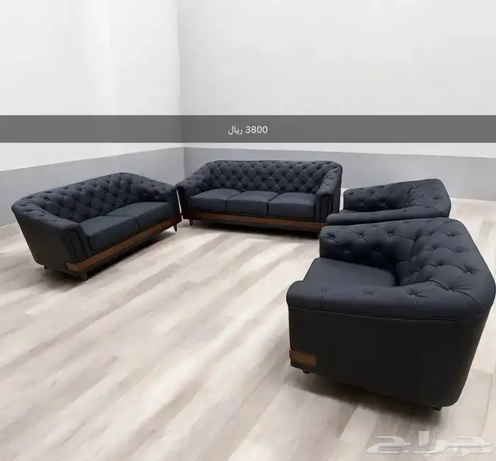 طقم كنب جلد - كنب مكتبي جلد 5