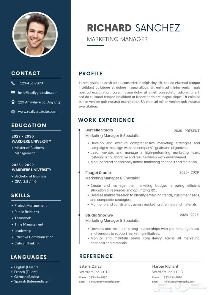 تصميم سيرة ذاتية احترافية CV 17