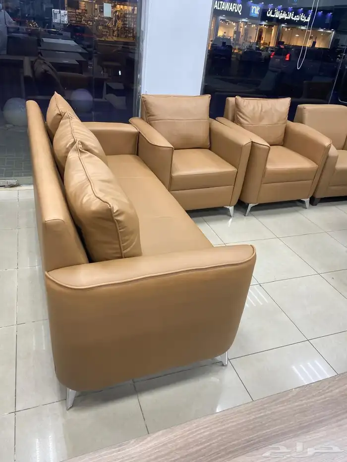 كنب جلد كنب خمسة نفر ستة نفر طقم سبع نفر 52