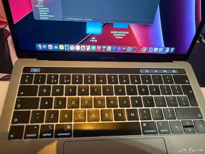 MACBOOK PRO 2019 256gb SSD 8GBRAM WITH TOUCH PAD 13 inches 8