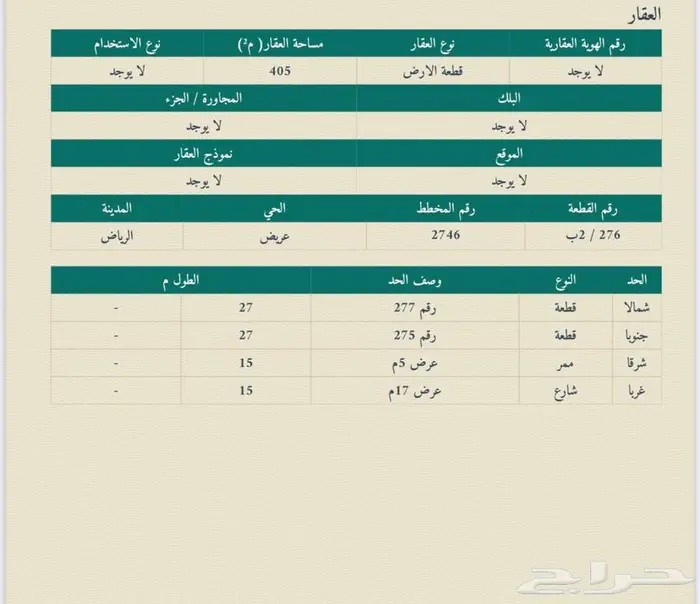 أرض في عريض 0