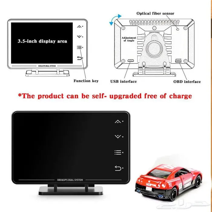 عداد سرعة قيج رقمي يدعم OBD2 و GPS 16