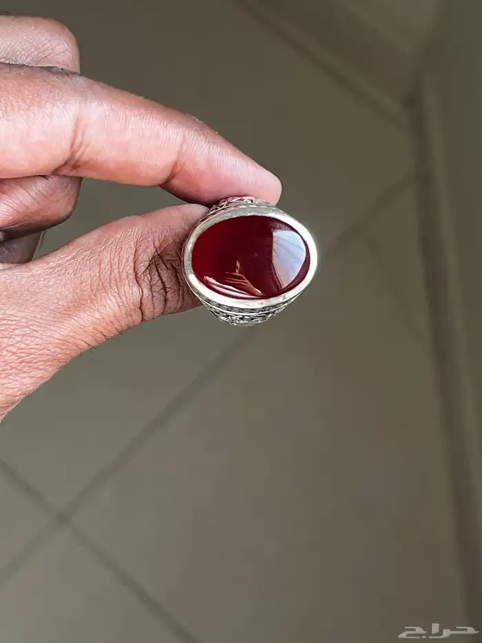 خاتم عقيق احمر ( تم البيع ) 4