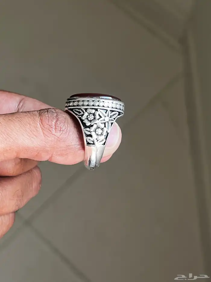خاتم عقيق احمر ( تم البيع ) 5