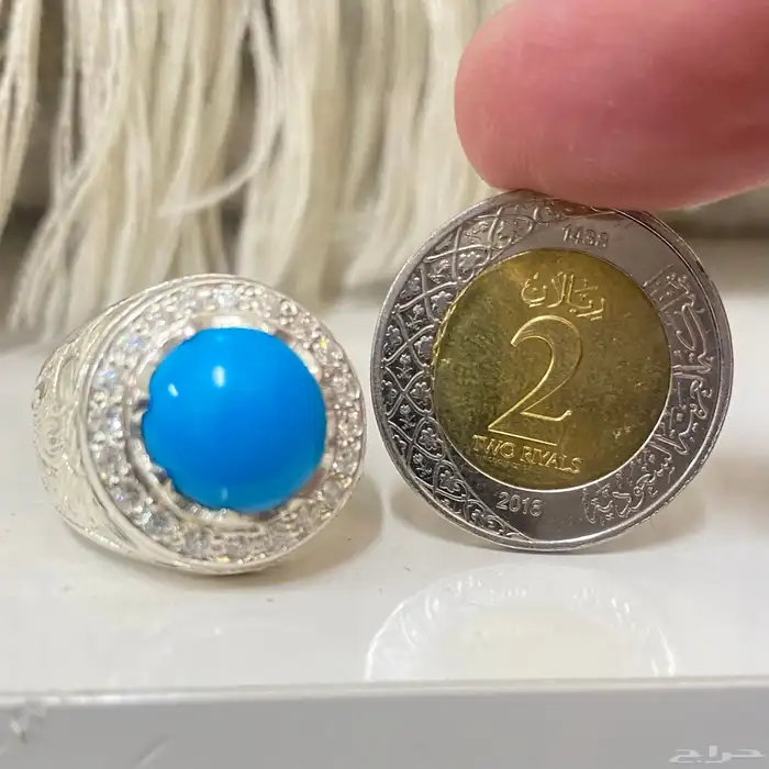 خاتم ملكي بحت فيروز نيشابوري صافي ومميز 8