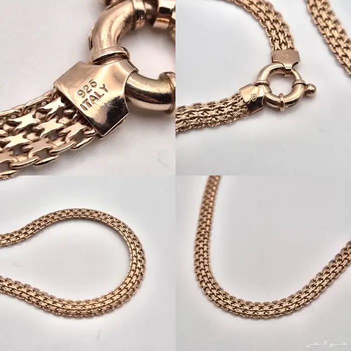 عقد فضة إيطالي مطلي ذهب أحمر ماركة Veronese for QVC. 0