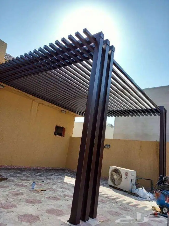 حداد عام مظلات سيارات مظلات حدائق مظلات جلسات سواتر حديد 9