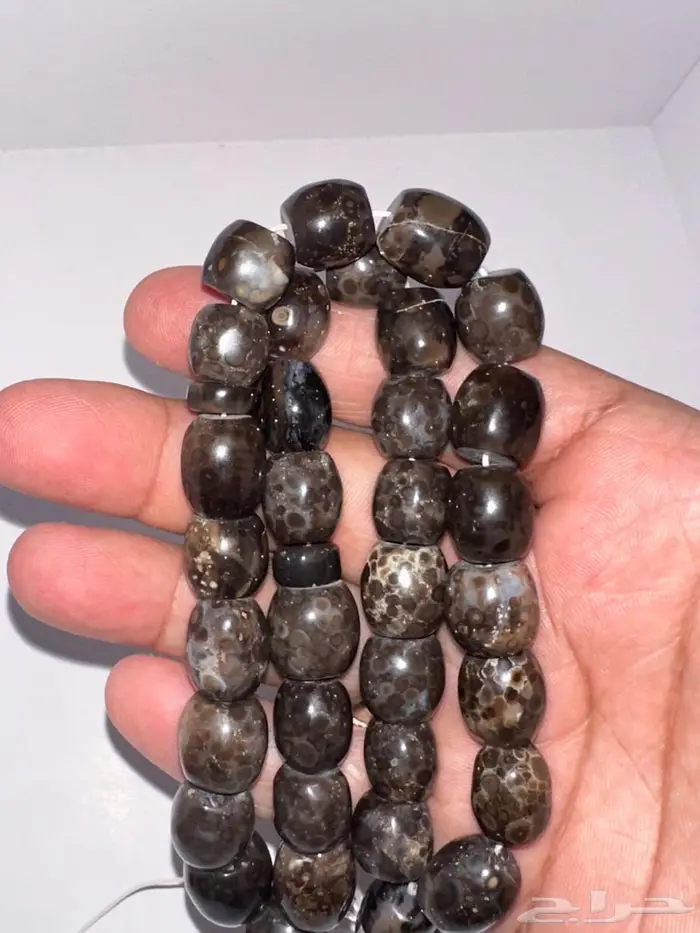 سبحة وخاتم من حجر الحيه اليماني المميز 4