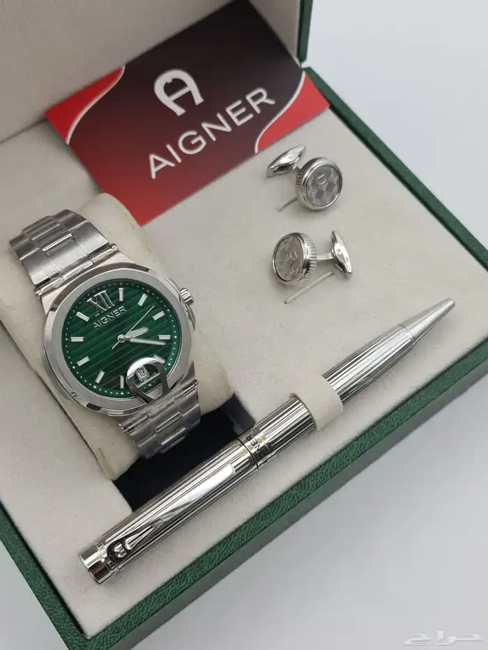 طقم ساعة وقلم وكبكات من ماركة اقنر ماستر كوالتي 6