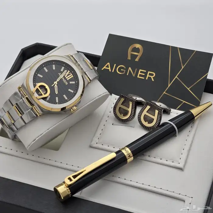 طقم ساعة وقلم وكبكات من ماركة اقنر ماستر كوالتي 15