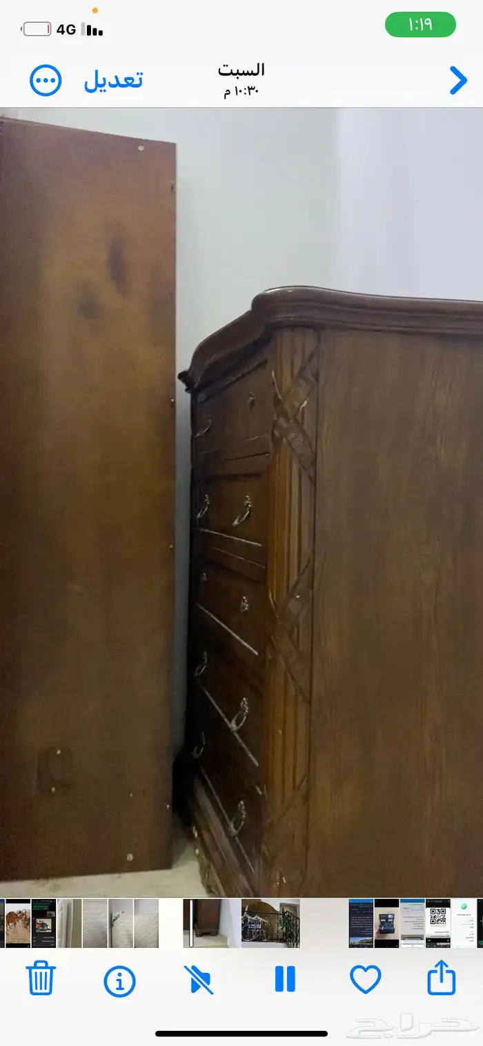 غرفه نوم نظيفه خشب اصلي من المطلق. كامله اغراضها 1