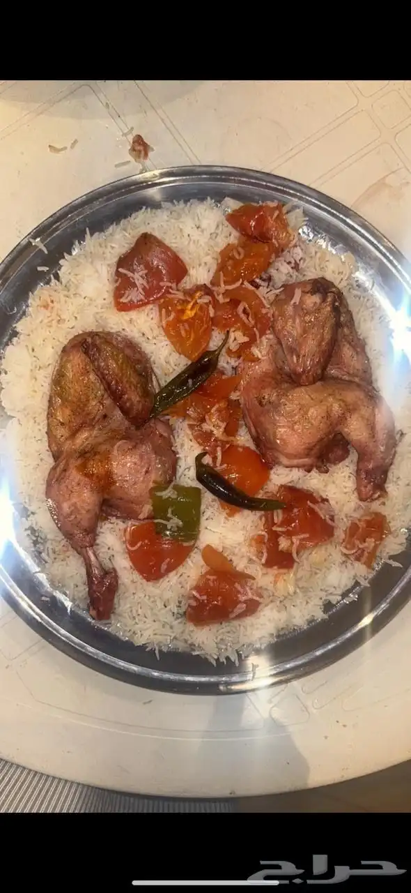 مندي دجاج حساوي على جذوع النخل والكرب من مزرعتنا لباب بيتكم 1