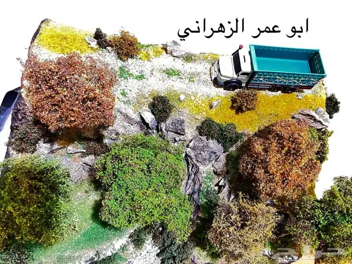 مجسم احترافي لطبيعة الباحة مع مرسدس بوز 10