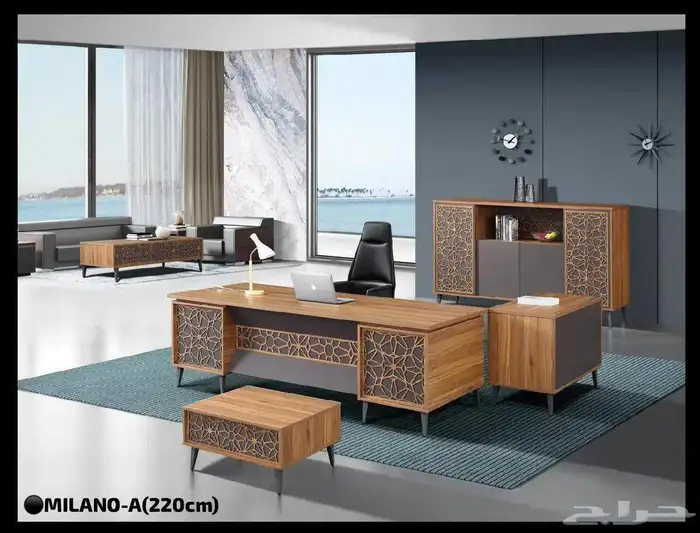 office furniture جديد اثاث مكاتب طقم فخم مكتب مدير و كراسي 12