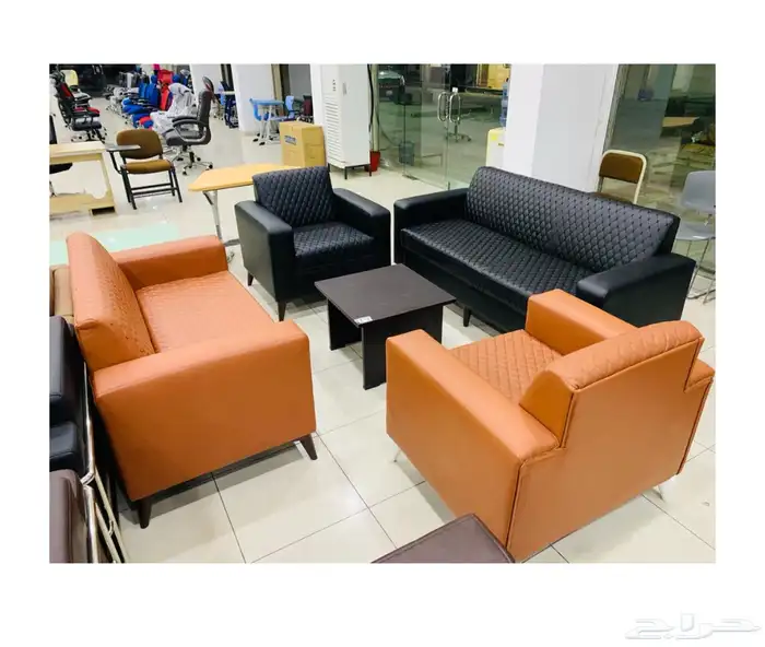 office sofa sets طقم كنب جلد حق مكتب مدير (كنب مكتبي) 0