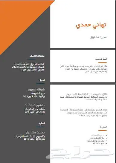 تصميم سيره ذاتيه احترافيه عربي انجليزي ATS 7