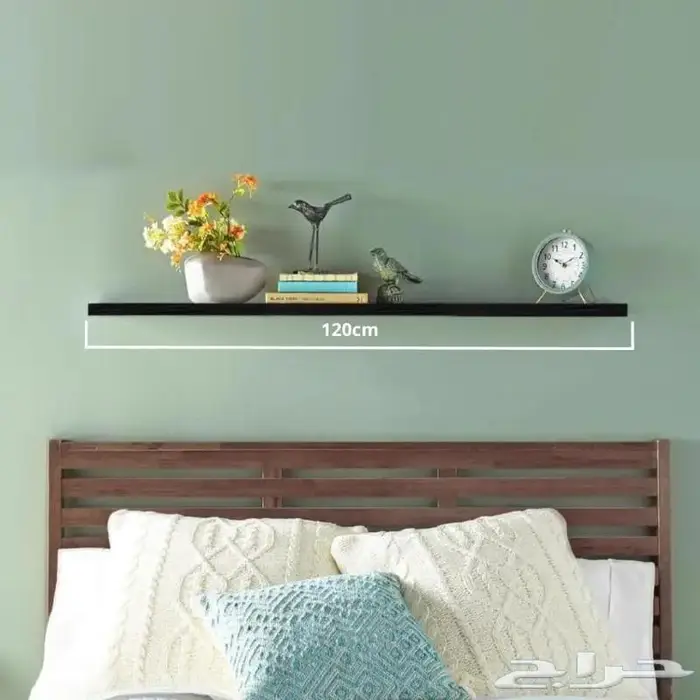 رف حائط خشبي أبيض أسود بني غامق جوزي 2