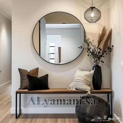 مرايا جدارية دائرية كبيرة 100x100 سم 3