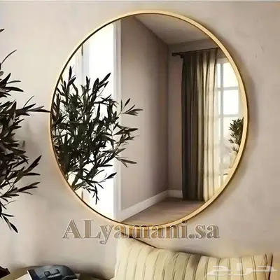 مرايا جدارية دائرية كبيرة 100x100 سم 1
