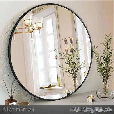 مرايا جدارية دائرية كبيرة 100x100 سم 2