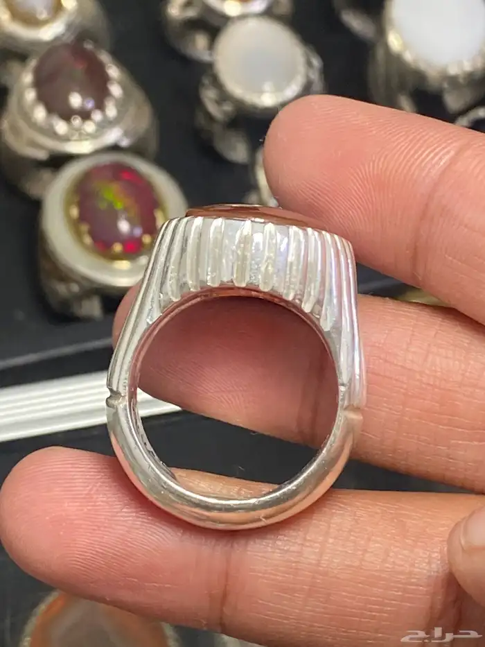 خاتم عقيق يماني كبدي صياغة عارف 3