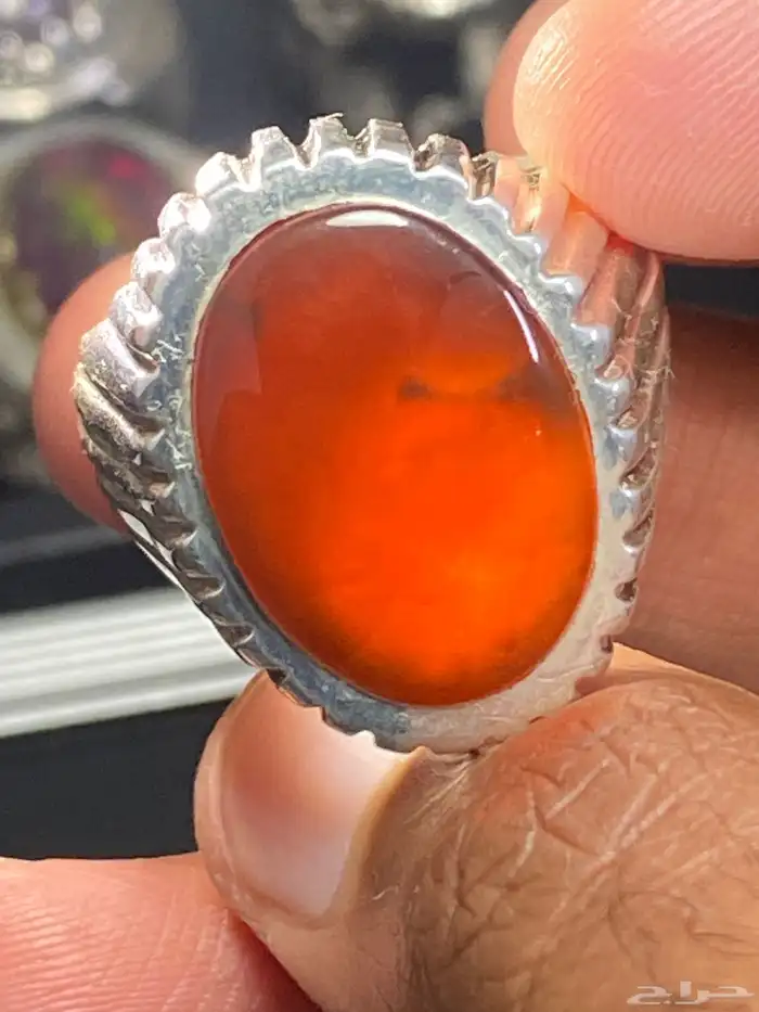 خاتم عقيق يماني كبدي صياغة عارف 1