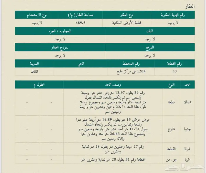 للبيع ارض في محافظة الغاط مركز مليح 0