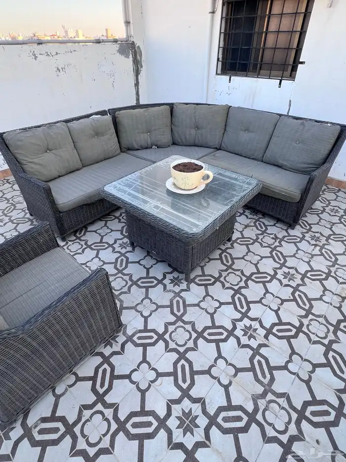 طقم كنب خارجي طاولة خارجية 8