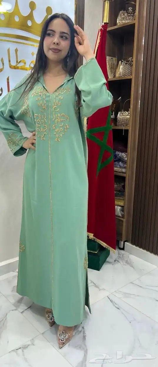 قفطان مغربي قطعتين جميل جدا مودل حصري 3