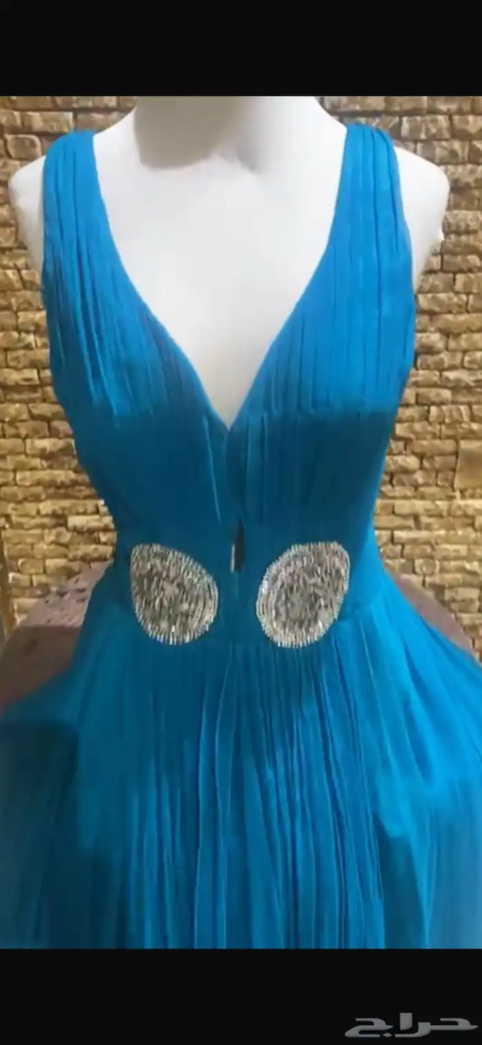 فستان تركوز ناعم 0