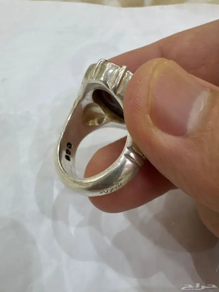 خاتم عقيق كبدي يماني 3