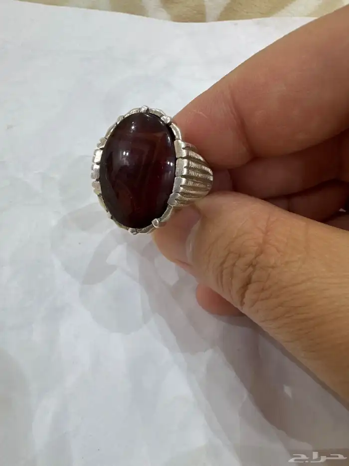 خاتم عقيق كبدي يماني 2