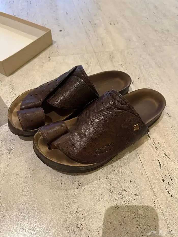 حذاء شرقي من بلان ( نعال ) جلد نعام طبيعي 2