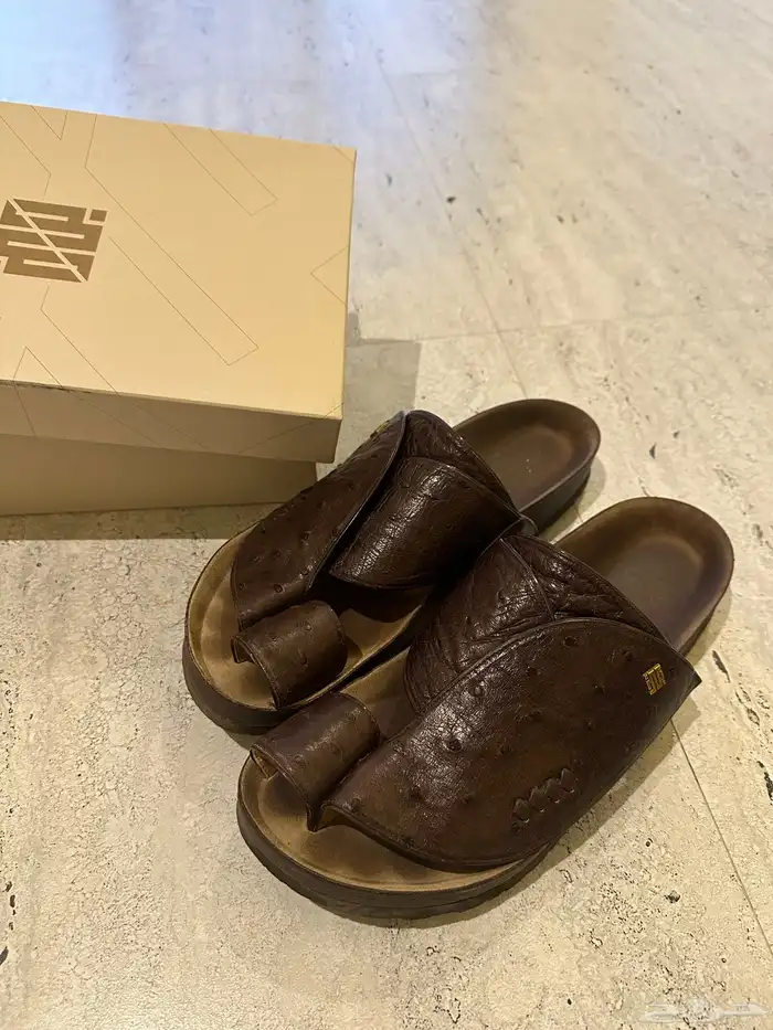 حذاء شرقي من بلان ( نعال ) جلد نعام طبيعي 3